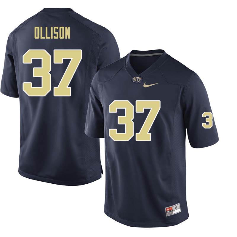 Men #37 Qadree Ollison Pittsburgh Panthers College Football Jerseys Sale-Navy